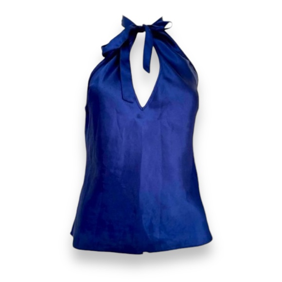 Victoria’s Secret Satiny Halter Top in Royal Blue SZ Small - Picture 4 of 7